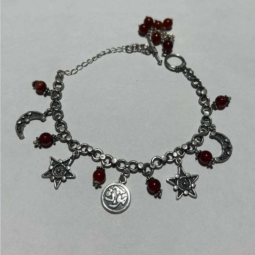 Handmade Egyptian Silver Charm Bracelet